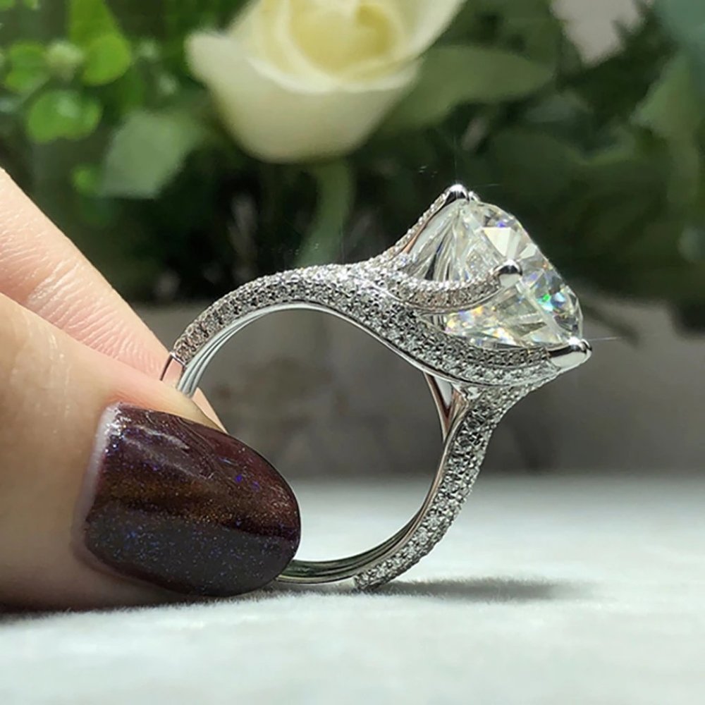 Certified 5ct. t.w. Moissanite Diamond Solitaire Luxury Engagement Ring NEW - Picture 8 of 12